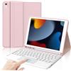 IVEOPPE Tastiera per iPad 9/8/7 Generazione 10.2 Pollici/Pro 10.5/iPad Air 3 10.5 | Cover Keyboard Touchpad Magnetico Staccabile, Italiano QWERTY, Custodia Tastiera Senza Fili Bluetooth con Portapenna, Rosa