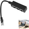 Quonex Splitter RJ45, splitter cavo Ethernet 1 maschio a 3 femmine, adattatore di rete Cat5 Cat5e Cat6 Cat7, connettore LAN anti-interferenza per condivisione di linea Internet, connessione non simulata