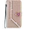 BLOTECH S20 FE Custodia Glitter, S20 FE Portafoglio Custodia Bling Glitter oro Lucido Flip Case con Cristallo Lucido Strass Pouch Flip Cover Kickstand Case Ragazza Donna per Samsung Galaxy S20 FE