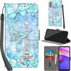 Haninsuze Cover per Motorola Moto E20 / E30 / E40, Torre | Pelle PU Portafoglio, Porta Carte, Magnetica, Libro, Antiurto Custodia