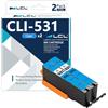 LCL CLI-531 XXL Cartucce d'inchiostro ricambio per Canon CLI-531C CLI-531 Ciano Cartucce di stampante Compatibili con Canon TS8750 TS8751 (2-Pack,High Yield, Ciano)