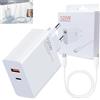 FinalCool 120W Rapido Caricatore USB, 2-Porto USBC Caricabatterie Rapido Spina Alimentatore con Cavo Flash di Tipo C 1M, per Xiaomi 15 15 Ultra 14T pro/Ultra 13T 12T 11T, POCO X6 M6 Pro