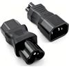 VISSQH 2 Pezzi 250V 10A IEC 320 C14/C13 a C5/C6 Adattatore di Alimentazione per bollitore,IEC alimentazione adattatore di prolunga 3 Pin Plug Power Connettore AC per laptop,monitor UPS