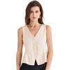 Allegra K Donna Gilet senza Maniche Foderato Scollo a V con Bottoni | Leggero Elegante Formale Casuale Lavoro Ufficio Riunione Quotidiano Vacanze Orlo Peplum