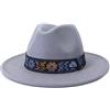 Wvapzxx Autunno Inverno Donna Uomo Cintura A Nastro A Tesa Larga Cappello Fedora In Feltro Di Lana Cappello Jazz Panama Solido