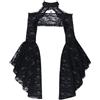 CHILIRIA Corsetto gotico Top Bolero in Pizzo Coprispalle Y2k Mesh Punk Crop Top Halloween Vampiro Cosplay Dress Cover Ups Nero