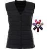 TienNew Gilet Piumino Smanicato Donna Leggero Gilet Piuma Donna Giubbotto Giubbino Smanicato Donna Piumini Giacca Gilet Piumino Puffer Piume Senza Maniche Donna Invernali Down Vest (S,Nero)