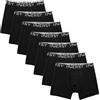 INNERSY Boxer da ragazzo in cotone con apertura sportiva, 128-176, confezione da 7, 7 nero., 164-176