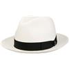 Borsalino Cappello Panama Black Small Donna/Uomo - Made in Italy Fedora Cappelli da Spiaggia con Nastro Grosgrain Primavera/Estate Estate - 58 cm Natura-Nero