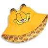 Garfield Cappello da Pescatore Reversibile Arancione Unisex | Abbigliamento Classico da Cartone Animato con Orecchie 3D | Stampa con Motivo Lasagna sul Retro | Copricapo Casual per Protezione Solare