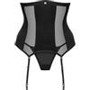 Selente Love & Fun Audace Completo Intimo a 3 Pezzi: Guepiere/Corsetto, Tanga ed Esclusiva Benda per Occhi in Raso