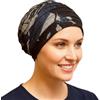 Deresina Headwear Deresina Harmony Turbante Bambù Volume - Copricapo Chemioterapia Donna | Pre-Modellato, Copertura Totale, Antiscivolo per Perdita Capelli & Alopecia (Navy Grey Patterned - Taglia unica)
