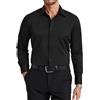 Enlision Camicia Uomo Maniche Lunghe Elasticizzata Non Stiro Antipiega Taglio Regolare con Bottoni e Tasca per Ufficio Cerimonia e Casual