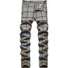 Generic Pantaloncini chino da uomo, skinny fit, a quadri, pantaloni da abito a vita bassa, elasticizzati, slim chino con gamba affusolata, eleganti, casual, da lavoro, pantaloni da golf, taglia M-3XL, GY2., L