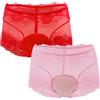AIEOE Crossdresser Biancheria Intima In Pizzo Nascondere Gaff Panty Slip Modellare Slip In Pizzo Mutande Elastico Slip per Crossdressing Transgender, Rosa e rosso., L