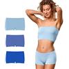 FOCENZA Set 3 Pezzi Shorty Boxer Donna in Morbida Microfibra Elasticizzata, Short Donna Confortevole ed Elastico in Vari Colori, Made in Italy (Azzurro-Bluette-Alaska, S-M)