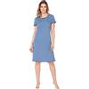 e.Femme® Camicia da Notte da Donna 807 in 50% Cotone e 50% Modal, Blu, 58