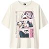 Stone Kids STONE K Licences Maglietta da donna Anime My Hero, Uraraka Ochak, taglio oversize, stampa ad alta definizione francese, ecologica, taglia XS-XL disponibile, beige, beige, S