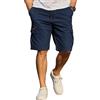 COOFANDY Pantaloncini da Uomo in Cotone Cargo Shorts Pantaloni Casual Corti Vita Elastica Estate con Tasche S-3XL Blu Viola M