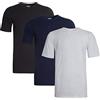 Sock Stack Confezione da 3 magliette da uomo a tinta unita, girocollo, multipack da lavoro, estive, a maniche corte, slim fit, traspiranti, t-shirt da uomo