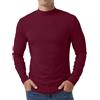 QIXING - Maglietta termica da uomo a maniche lunghe, con collo a mezzo giro, in cotone, strato base, indumenti intimi termici, Borgogna, XL