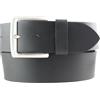 BELTINGER Cintura jeans in pelle bovina 5 cm | Cintura in pelle da uomo 50 mm | Ampia cintura da uomo in vera pelle, grigio scuro, argento anticato, 105 cm (Gesamtlänge 120 cm)