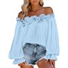 WWricotta Blusa a Maniche Lunghe con Spalle Nude, vestibilità Morbida, Elegante per Occasioni Informali