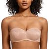 MELENECA Reggiseno Bandeau Donna Senza Ferretto, Pizzo Trasparente Minimizzante e Senza Spalline