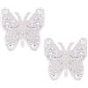 Naimo Farfalla Pasties Strass Capezzolo Coprimaterasso per Donne Sexy Sticky Reggiseno Riutilizzabile Adesivo Petali Del Seno Rave Pasties, Farfalla - Strass Argento, taglia unica