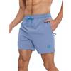 APTRO Pantaloncini da bagno da uomo con fodera in rete ad asciugatura rapida, pantaloncini estivi da spiaggia elasticizzati a 4 vie, con tasche con cerniera