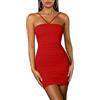 AMABILEMIA Vestito Sexy Donna Estivo Mini Abito Elegante Corto Nero da Sera Estate Senza Maniche Miniabito Aderente Tubino Curvy Casual Cocktail AM010