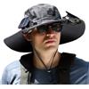 Cexiakong Wide Brim Solar Fan Outdoor Fishing Hat Ventilatore Cappello per Uomo Outdoor Solar Energia Solare Cappello Cappello Ricaricabile con Ventilatore Solar Fan Outdoor Cappello Parasole