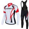 Mydawan Completo Ciclismo Uomo Abbigliamento Bici MTB Maglia da Ciclista,Maglietta Bicicletta Maniche Lunghe Giacca e Salopette Pantaloni con 19D Gel Imbottiti,Completi Tuta da Ciclo Primavera Autunno|11,L