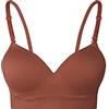 Lemef Reggiseni Senza Cuciture per Reggiseni Imbottiti Senza Ferretto da Donna, Cioccolato, M