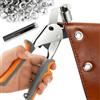 GoZhiCore Set di Occhiellatrice (Ø 10mm), Pinze per Occhielli per Teloni e Tessuti, con 200 Occhielli, Pinze per Occhiellis Professionali Metallici per Pelle Telone Cartone PVC Tessuto e Tende da Sole