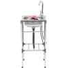 Deinungen Lavello in acciaio inox con rubinetto girevole a 360°, 42 x 37 x 83 cm