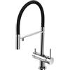 MAMMOLITI Marco Mammoliti | Miscelatore Lavello Cucina Monocomando Professionale 3 Vie con Doccetta Sganciabile, Cromo, 50x25x17cm