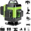 Fenoliora Livella Laser 4D 16 Linee, 4×360° Autolivellante con Display Digitale della Batteria, Laser Verde con Modalità Impulso e Telecomando, Nero