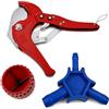 SHIQUAN Set di attrezzi per tubi compositi multistrato sanitari, tagliatubi (fino a 42 mm), calibratore 16, 20, 25 mm, sbavatore per tubi (5-38 mm), per plastica PVC e tubi compositi multistrato