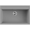 EVHOC Lavello Cucina Sopratop, 79x51 cm, 1 Vasca, Grigio, DESIDERATA S | Lavandino in Kuarzite Vasca Unica, Piletta e Accessori Per il Montaggio Inclusi, Fascia Miscelatore Preforata, Made in Italy