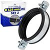 MONTERAL 2 Pezzi Isofonica Fascette Metalliche Stringitubo M8 con Guarnizione in Gomma per Tubi Ø 125 mm - Collari per Tubi Realizzati in Acciaio Zincato - MONTERAL