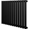 Monster Shop Radiatore Ovale a Colonna Singola 600 x 780 mm Orizzontale Design Moderno Acciaio al Carbonio Riscaldamento Centrale Nero con Kit Fissaggio e Spazzola