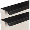 AGINOS Maniglie Nere per Armadio Maniglie Invisibili per Cassetti 2 Maniglie per Porte per Mobili Maniglie Lunghe per Guardaroba, Lega di Alluminio (Length 1200mm)