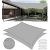 Woace Vela Ombreggiante Impermeabile Tenda da Sole per Esterno Vele Ombreggianti Rettangolare Telo Parasole con Anello D Corda Protezione UV Tenda a Vela per Giardino Balcone Terrazza Grigio Chiaro 3.5x3.5M