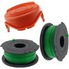 Galenkong 2 bobine di filo per decespugliatore, 1 copertura per bobina compatibile con Black and Decker GL7033 GL8033 GL9035, A6482 standard di ricambio per bobina di alimentazione automatica (6 m x 2