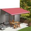 Fengshui Tenda da sole rosso bordeaux, 6 x 3 m, tessuto di ricambio in poliestere resistente ai raggi UV, per tettoia della terrazza, include 1 tessuto principale e 1 mantovana, resistente alla luce e durevole