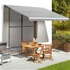 Fengshui Tenda da sole antracite e bianco, 4 x 3,5 m, tessuto di ricambio in poliestere resistente ai raggi UV, per tettoia della terrazza, include 1 tessuto principale e 1 mantovana, senza telaio