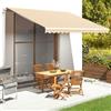 Fengshui Copertura per tenda da sole, 4,5 x 3,5 m, in poliestere resistente ai raggi UV, tessuto di ricambio per telai della tenda, include 1 tessuto principale e 1 mantovana, per terrazza, cortile e giardino