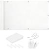 HNBFKD Vela Ombreggiante Rettangolare - 2.4x1M/240x100CM Bianco - Tenda da Sole Impermeabile, Protezione UV - Vela Ombreggiante per Esterno con Occhielli e Corda per Giardino, Terrazza, Pergola