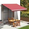 Fengshui Copertura per tenda da sole, 4 x 3,5 m, in poliestere resistente ai raggi UV, tessuto di ricambio per telai della tenda da sole con 1 tessuto principale e 1 mantovana, protezione solare per terrazza e